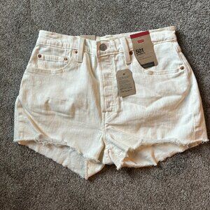 White Levi 501 Shorts